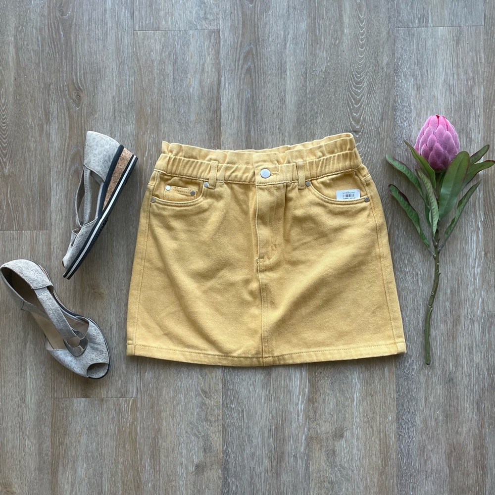 Newbury Kustom ‘It’s Been a Week’ Paperbag Denim Miniskirt